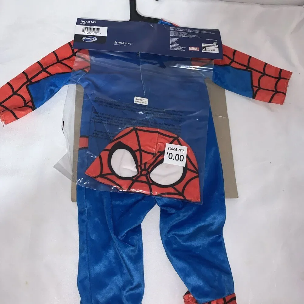 Jazwares Disney Junior Marvel NEW Spider-Man Costume Size 0-6 Months - Picture 5 of 6